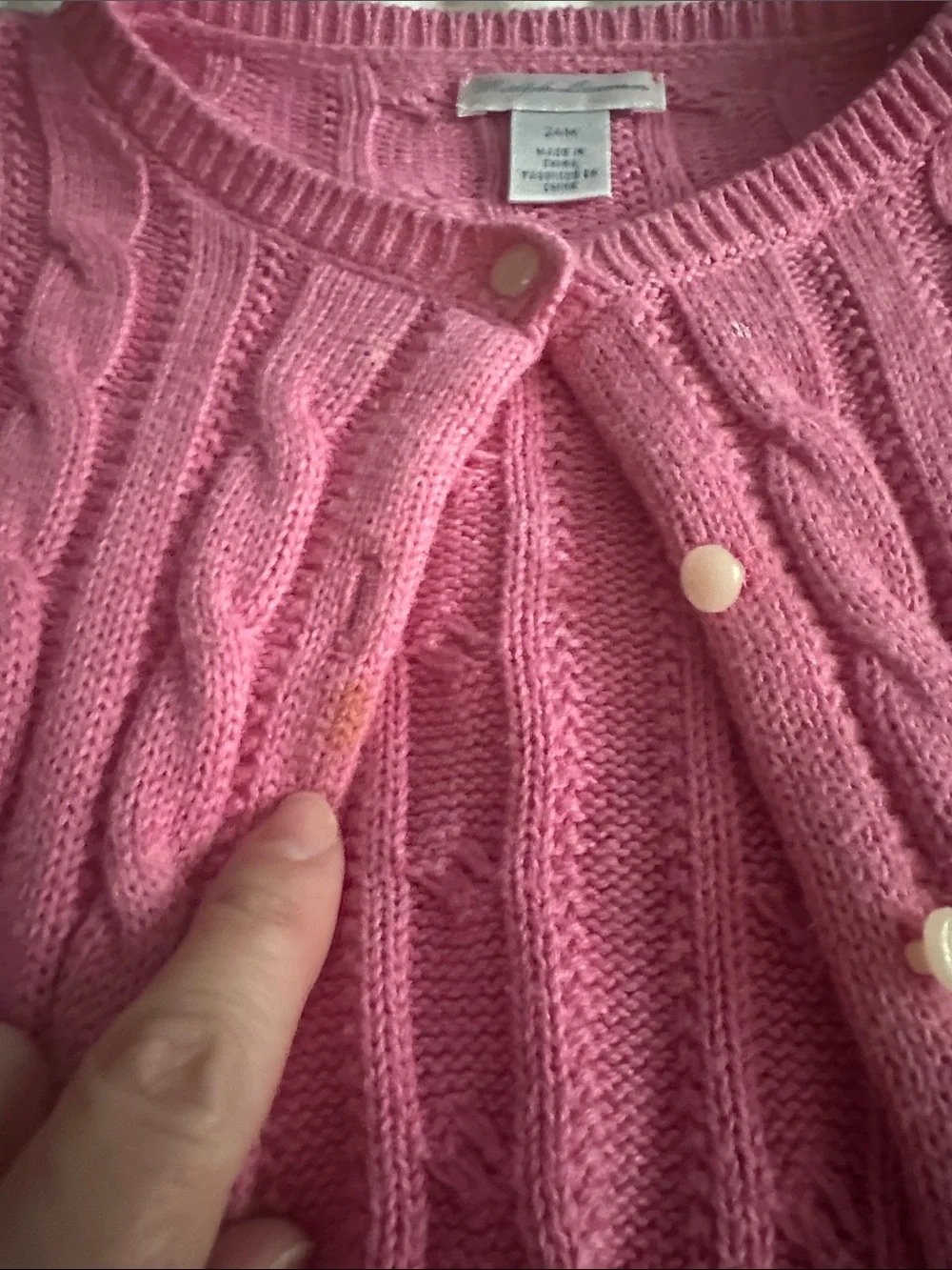 Ralph Lauren Pink Cable-Knit Peplum Sweater Cardigan